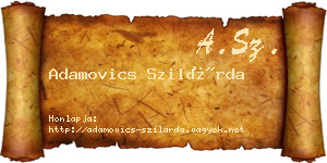 Adamovics Szilárda névjegykártya