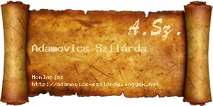 Adamovics Szilárda névjegykártya